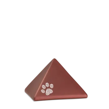 Smuteční dekorace Zvířecí urna Pyramide Paw - Rubínová 0,5l