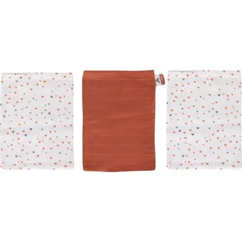 Bébé-jou Mušelínové žínky Fabulous Wish Grey 3 ks Fabulous Hearts 3ks