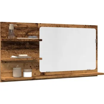 Koupelnový nábytek vidaXL Koupelnová skříňka se zrcadlem old wood 90x11x45 cm kompozit