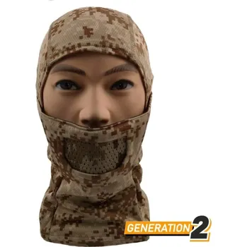 Karnevalová maska Cygnus Armory Maska obličeje Warrior s kuklou Gen2 - Digital Desert