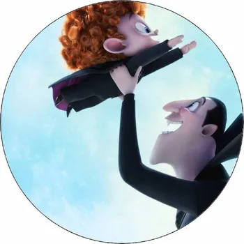 Jedlá dekorace na dort Jedlý papír Hotel Transylvania Drákula a Denis 19,5 cm