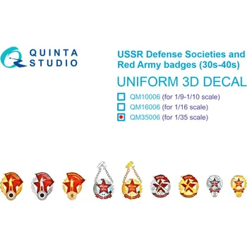 Plastikový model 1/35 USSR Defense Societies and Red Army badges