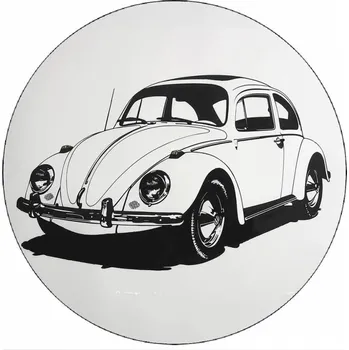 Jedlá dekorace na dort Jedlý papír Wolkswagen beatle bílý 19,5 cm