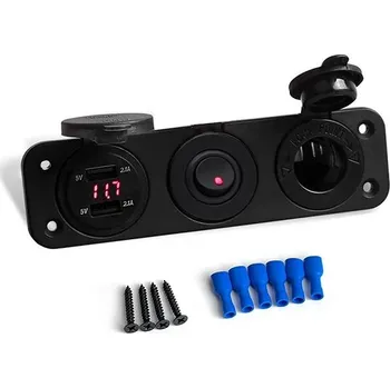 USB nabíječka voltmetr CL auto-zásuvka vypínač