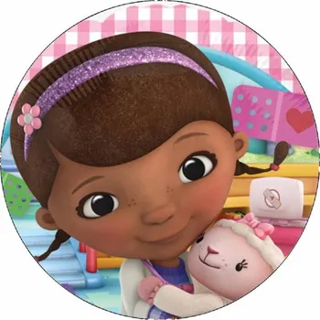 Jedlá dekorace na dort Jedlý papír Doktorka Plyšáková Happy birthday 19,5 cm