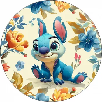 Přisada na vaření a pečení Jedlý papír Stitch s květinovým pozadím 19,5 cm