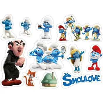 Jedlá dekorace na dort Jedlý papír k vystříhnutí Šmoulové - Pictu Hap