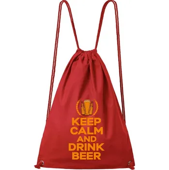 DOBRÝ TRIKO Bavlněný batoh Keep calm beer Barva: Červená