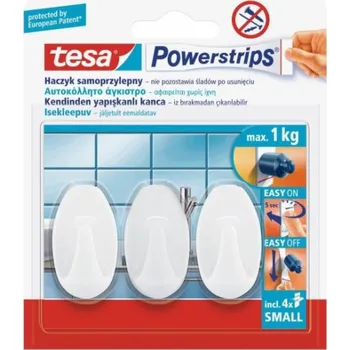 Věšák Háčky OVALE, mini, bílé, 3 ks.