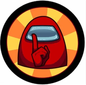 Jedlá dekorace na dort Jedlý papír Among us červená postavička 19,5 cm