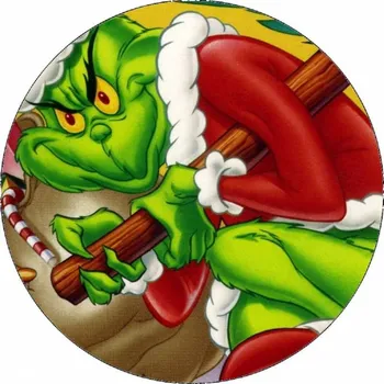 Jedlá dekorace na dort Jedlý papír Grinch a dárky 19,5 cm