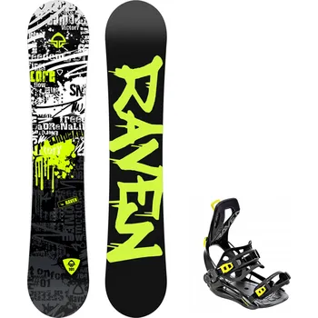 Snowboarding Dětský snowboard komplet Raven Core junior + vázání Fastec FT360 lemon Velikost: 140 cm, Velikost vázání: L