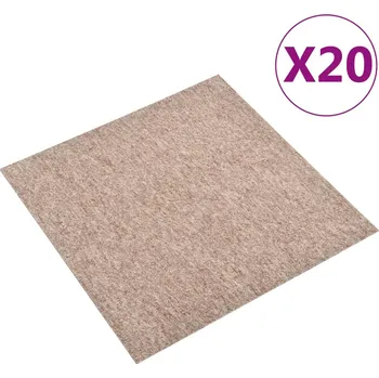 Kobercové podlahové dlaždice 20 ks 5 m² 50 x 50 cm béžové IM_147318