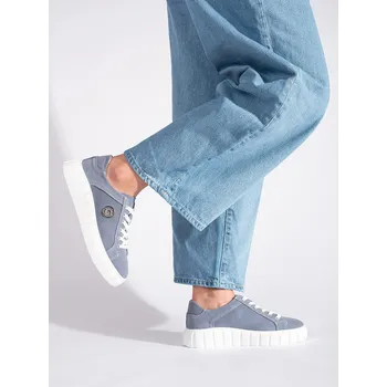 Dámské polobotky Praktické dámské polobotky modré platforma 39