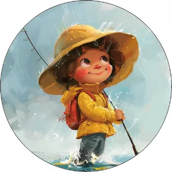 Přisada na vaření a pečení Jedlý papír malá rybářka u vody 19,5 cm