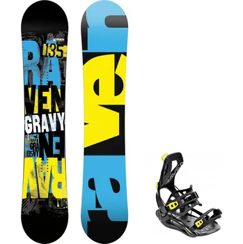 Snowboarding Dětský snowboard komplet Raven Gravy junior mini + vázání Fastec FT360 lemon Velikost: 120 cm, Velikost vázání: L