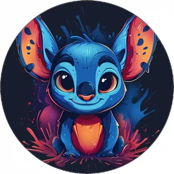Jedlá dekorace na dort Jedlý papír Stitch animace 19,5 cm