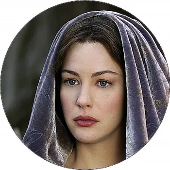 Jedlá dekorace na dort Jedlý papír Pán prstenů Arwen v kápi 19,5 cm