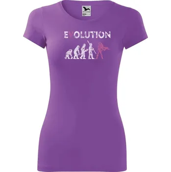 DOBRÝ TRIKO Dámské tričko glance EVOLUCE hrdinka Velikost: XS, Barva: Fialová