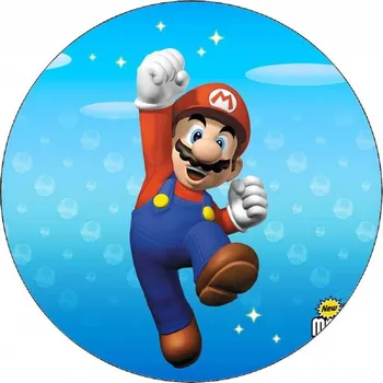 Jedlá dekorace na dort Jedlý papír Super Mario jásající 19,5 cm
