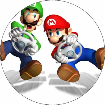 Jedlá dekorace na dort Jedlý papír Super Mario a Luigi skákající 19,5 cm