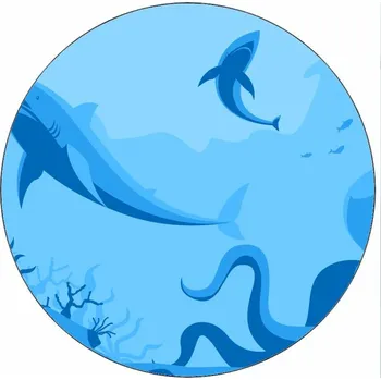 Jedlá dekorace na dort Jedlý papír žraloci ilustrace 19,5 cm