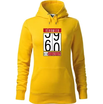 Dámské oblečení DOBRÝ TRIKO Dámská mikina s potiskem Věkometr 60 Velikost dámské mikiny: 2XL, Barva: Žlutá