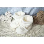 AMÁLKA Zateplené kojenecké bačkůrky, smetanové, fleece Velikost: 56-68