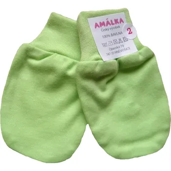 Rukavice AMÁLKA Bavlněné rukavičky zelené Velikost: 68-80