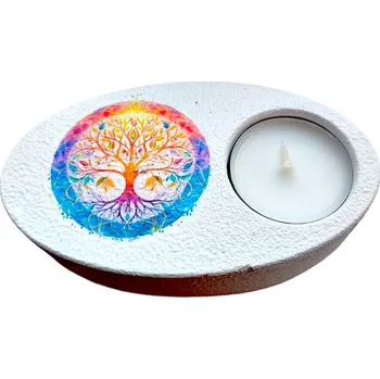 Svícen Svícen na čajovou svíčku Strom života Barvy