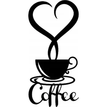 Obraz OBRAZ AŽUROVÝ 3D NÁSTĚNNÁ DEKORACE do kuchyně Coffee šálek panel 45x90cm