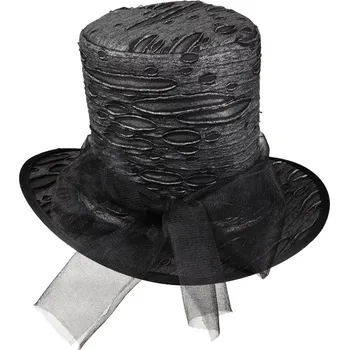 Karnevalový kostým Gotický cylindr s mašlí - Černý