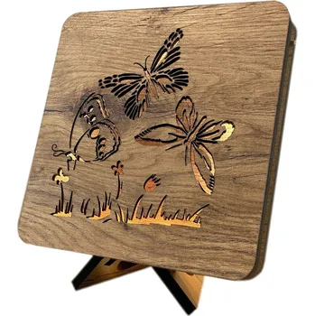 Lampička Li-Go "Motýli" lampa 19x19cm provedení povrchu: dub světlý