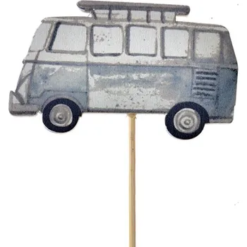 Zápich do květiny modrý autobus – 27 cm