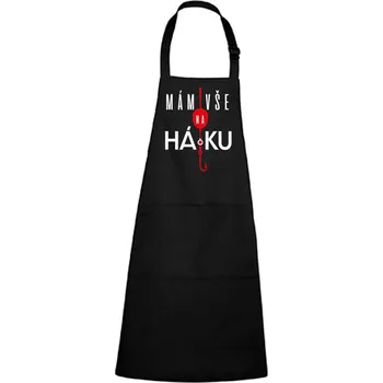 Kuchyňská zástěra DOBRÝ TRIKO Zástěra s potiskem Mám vše na háčku Barva: Černá
