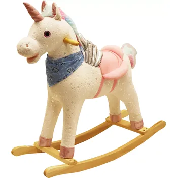 Houpací kůň Houpací jednorožec s efekty duhový 74 × 33 × 65 cm