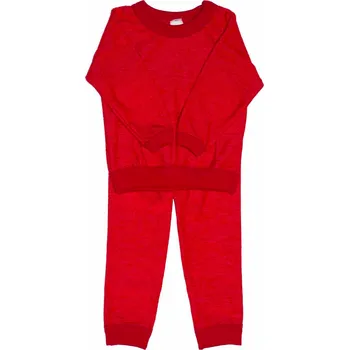Chlapecké pyžamo Rostoucí dvoudílné merino pyžamo dětské ze 100% merino vlny COSILANA červená barva Velikost: 104