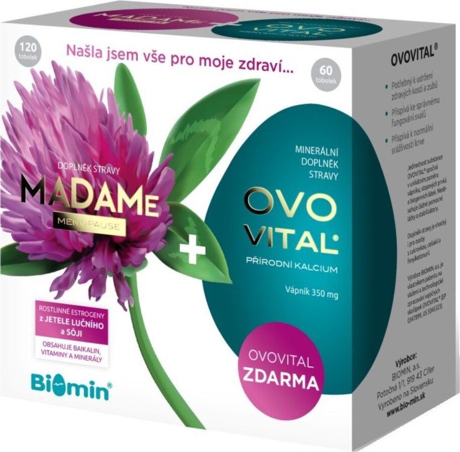 Biomin Madame Menopause 120 Tob. + Ovovital 60 Tob. Od 481 Kč - Zbozi.cz