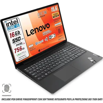 Notebook Lenovo, Intel i5 13th Gen, 8 jader, 16 GB RAM, 15,6"" Full HD displej, 256GB PCI SSD + 500GB HDD, Win 11 Pro, Libre Offi X001VVVQ3P