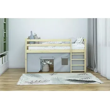 Dětská postel Vyvýšená patrová postel 02 90x200 cm borovice masiv - více odstínů