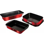 Sada pečicích forem s titanovým povrchem 3 ks Burgundy Metallic Line BH-7632