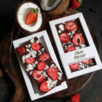 Čokoláda CASA KAKAU Čokoláda bez přidaného cukru s jahodami a kokosem 70 g