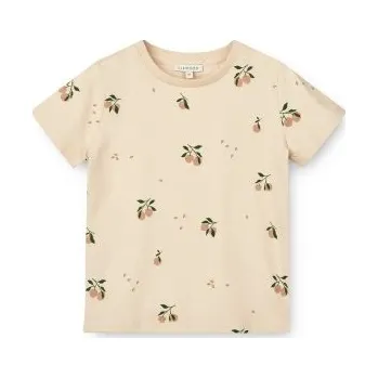 Pánské tričko Liewood Apia Tričko s krátkým rukávem - Peach/Sea Shell, vel. 68