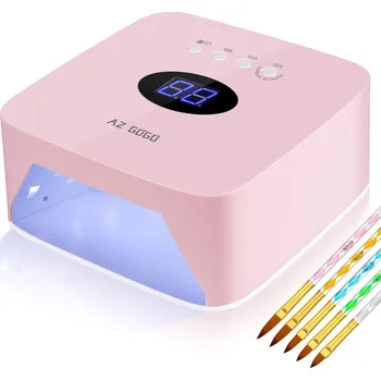 AZ GOGO LED lampa na nehty s akumulátorem, přenosná UV lampa na nehty, 72W UV lampa na nehty s časovačem 30/60/99 s, LCD X001OO076B
