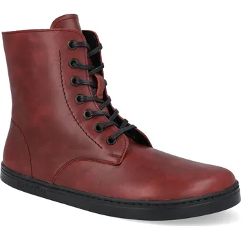 Dámská zimní obuv Barefoot kotníkové boty Peerko - Go Chilli vínové Velikost: 45