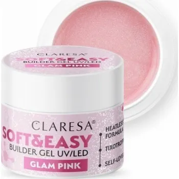 Lak na nehty CLARESA Soft&Easy Builder gel na stavbu nehtů - Glam Pink 90g