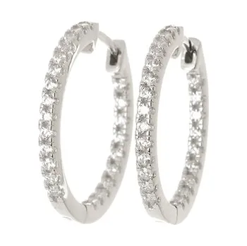 Náušnice Stříbrné náušnice kruhy s českými granáty 17 mm STNAU1955F