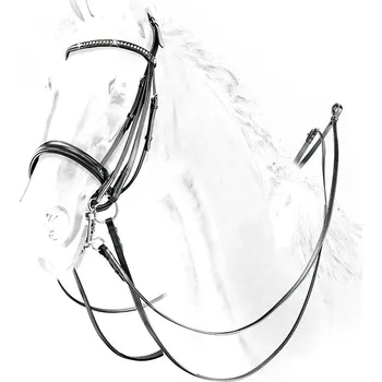 Uzda Equiline s kamínky full černá