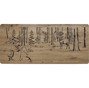 Obraz Li-Go "Jelen a myslivec" světelný obraz 230V 110x50cm provedení povrchu: dub světlý