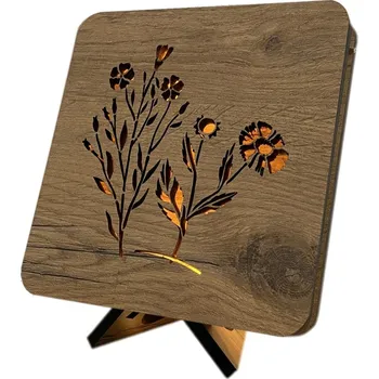 Lampička Li-Go "Hvozdík" lampa 19x19cm provedení povrchu: dub světlý